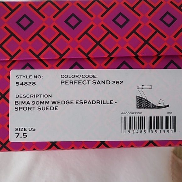 Tory Burch Bima Espadrille Sport Suede Wedge 7.5 - Picture 12 of 16